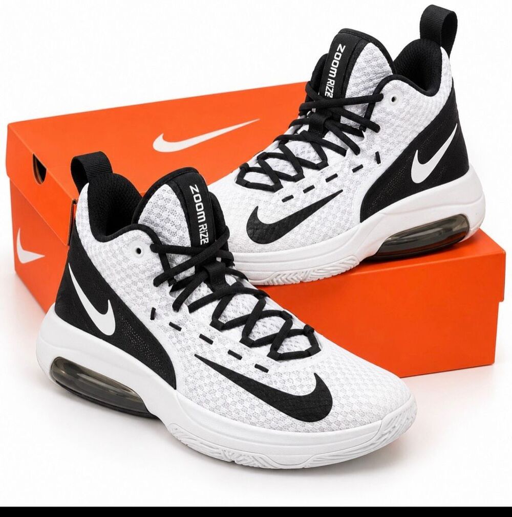 Nike Zoom Rize White Black Basketball Shoes Sneakers Size 6.5 w/ Box